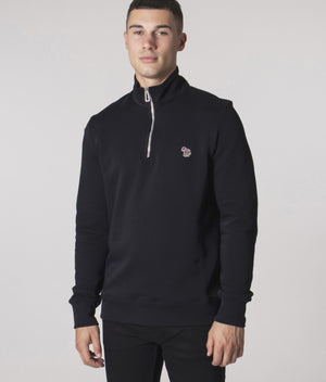 Quarter-Zip-Zebra-Logo-Sweatshirt-Black-PS-Paul-Smith-EQVVS-Model-Video