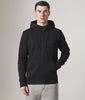 BOSS Saggy Hoodie in Black at EQVVS Menswear. Model shot.