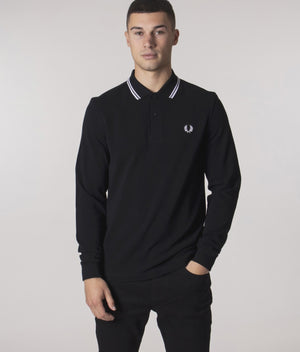 Long-Sleeve-Twin-Tipped-Polo-Shirt-Black-Fred-Perry-EQVVS-Model-video
