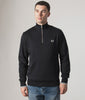 Fred Perry Quarter Zip Sweatshirt in Black at EQVVS Menswear. Model video.