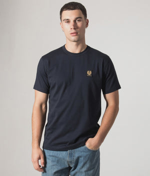 Belstaff T-Shirt in Dark Ink at EQVVS Menswear. Model Video.