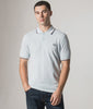 Fred Perry Twin Tipped Polo Shirt in Light Ice/Silky Peach/Tennis Blue at EQVVS Menswear. Model video.