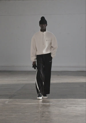 Wide fit track pants MKI Miyuki Zoku black. Video. 
