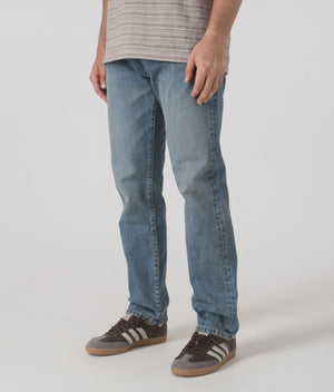 Polo Ralph Lauren Hampton Relaxed Straight Stretch Jeans in Dixon Stretch blue at EQVVS Menswear. Model video.