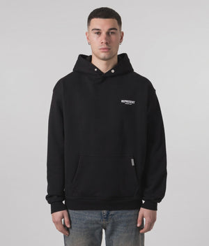 Represent owners club hoodie in black at EQVVS Menswear. Model video.