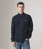 Polo Ralph Lauren Relaxed Fit Featherweight Mesh Shirt in Aviator Navy at EQVVS Menswear. Model video.