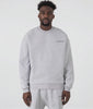 MKI MIYUKI ZOKU Oversized Uniform Crewneck Sweatshirt in grey at EQVVS Menswear. Model video.
