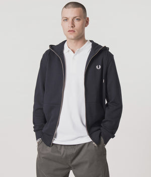 Zip-Through-Contrast-Tipped-Hoodie-Navy-Fred-Perry-EQVVS-Model-Video