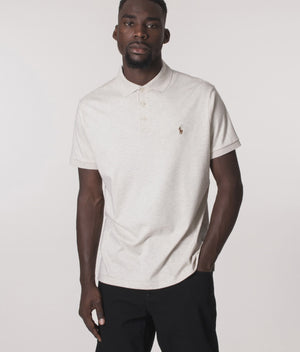 Custom Slim Fit Interlock Polo Shirt in Grey Heather, Polo Ralph Lauren, EQVVS, Model Video