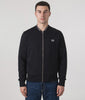 Fred Perry Zip Through Bomber Jacket in Black Front Model Shot EQVVS. Model Video