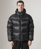 MKI MIYUKI ZOKU Translucent Hooded Bubble jacket in Black at EQVVS Menswear. Model video