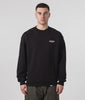 Represent Owners Club Sweatshirt in Black at EQVVS Menswear. Model back shot.