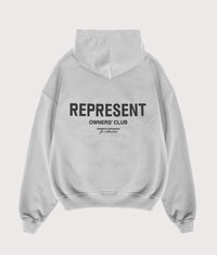 Oversized Fit Represent Owners Club Hoodie: 158 Ash Grey/Black 