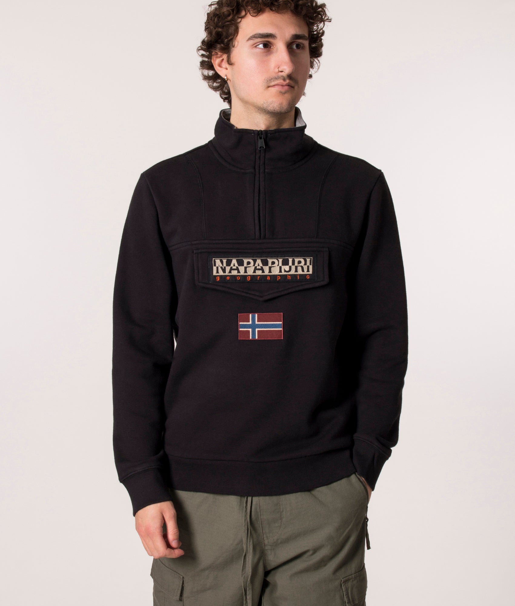 Quarter-Zip-Burgee-1-Sweatshirt-Black-Napapijri-EQVVS