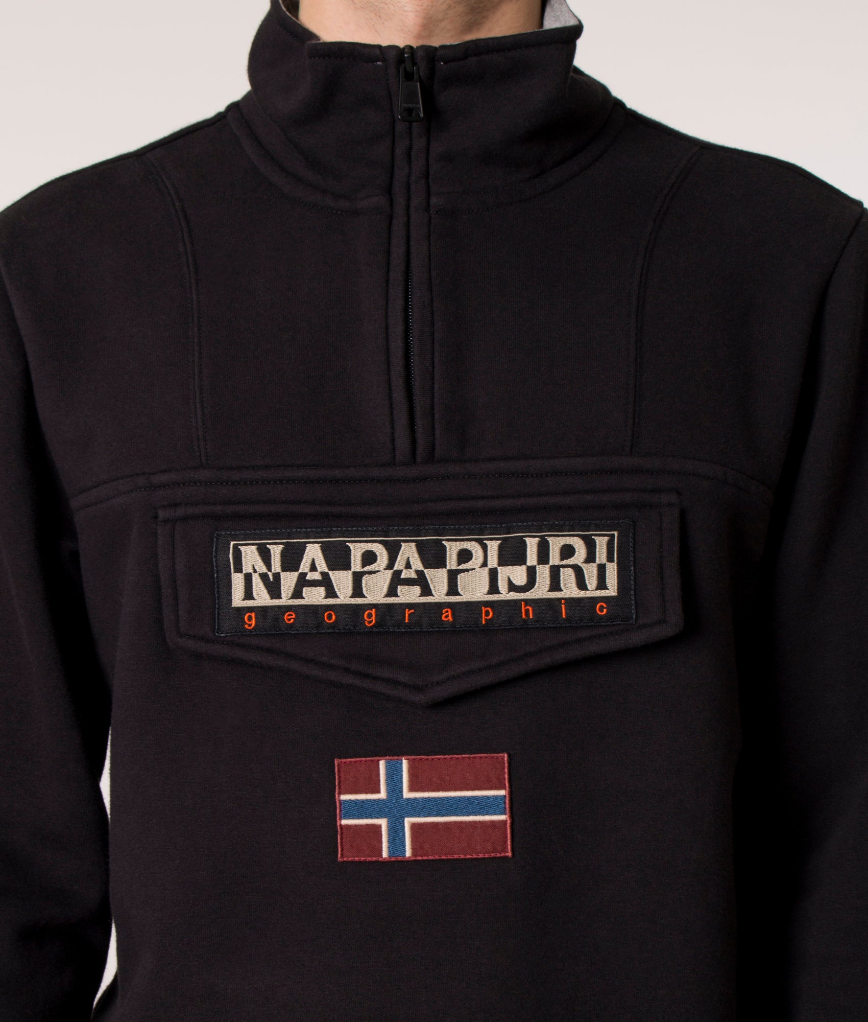 Quarter-Zip-Burgee-1-Sweatshirt-Black-Napapijri-EQVVS