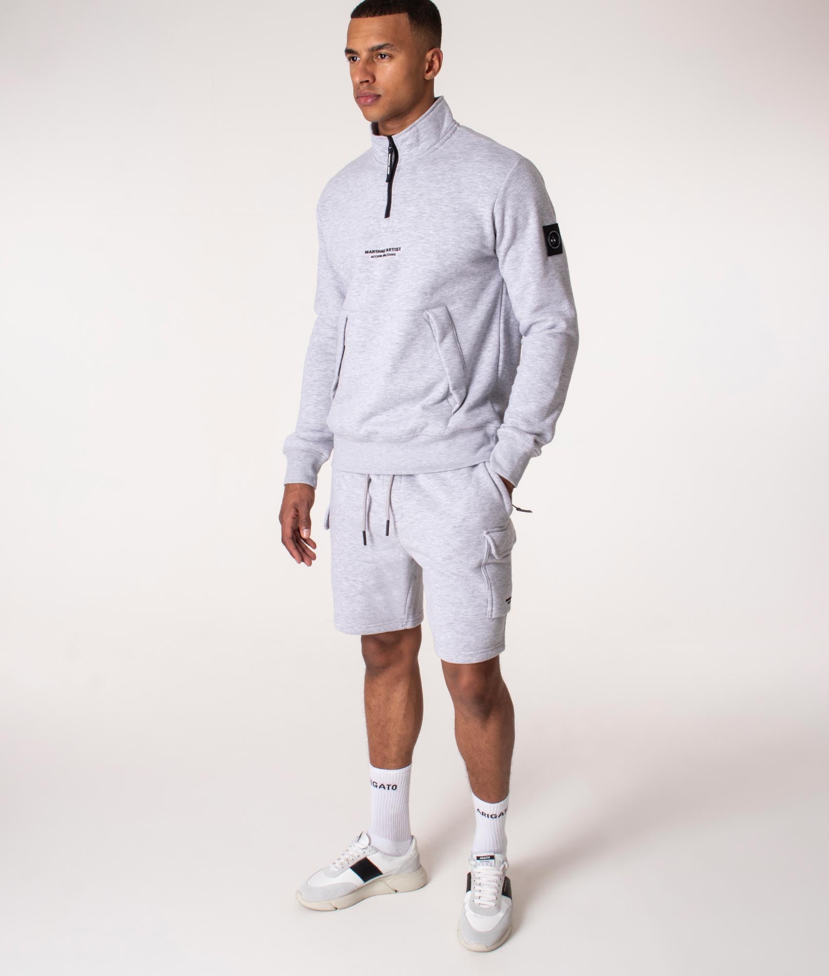 Quarter-Zip-Siren-Sweatshirt-Core-Grey-Marl/Black-Zip-Marshall-Artist-EQVVS