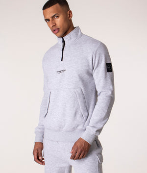 Quarter-Zip-Siren-Sweatshirt-Core-Grey-Marl/Black-Zip-Marshall-Artist-EQVVS