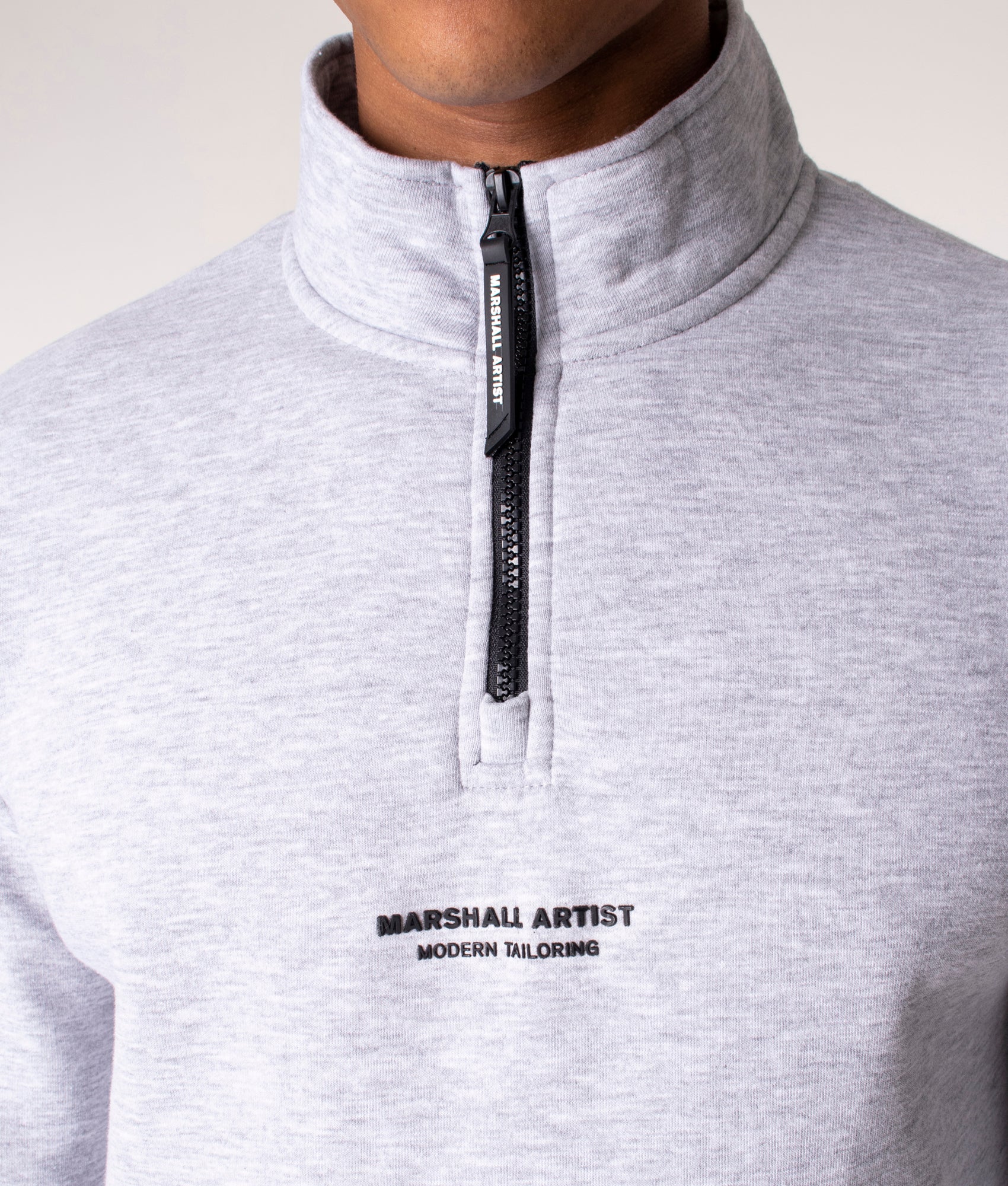 Quarter-Zip-Siren-Sweatshirt-Core-Grey-Marl/Black-Zip-Marshall-Artist-EQVVS