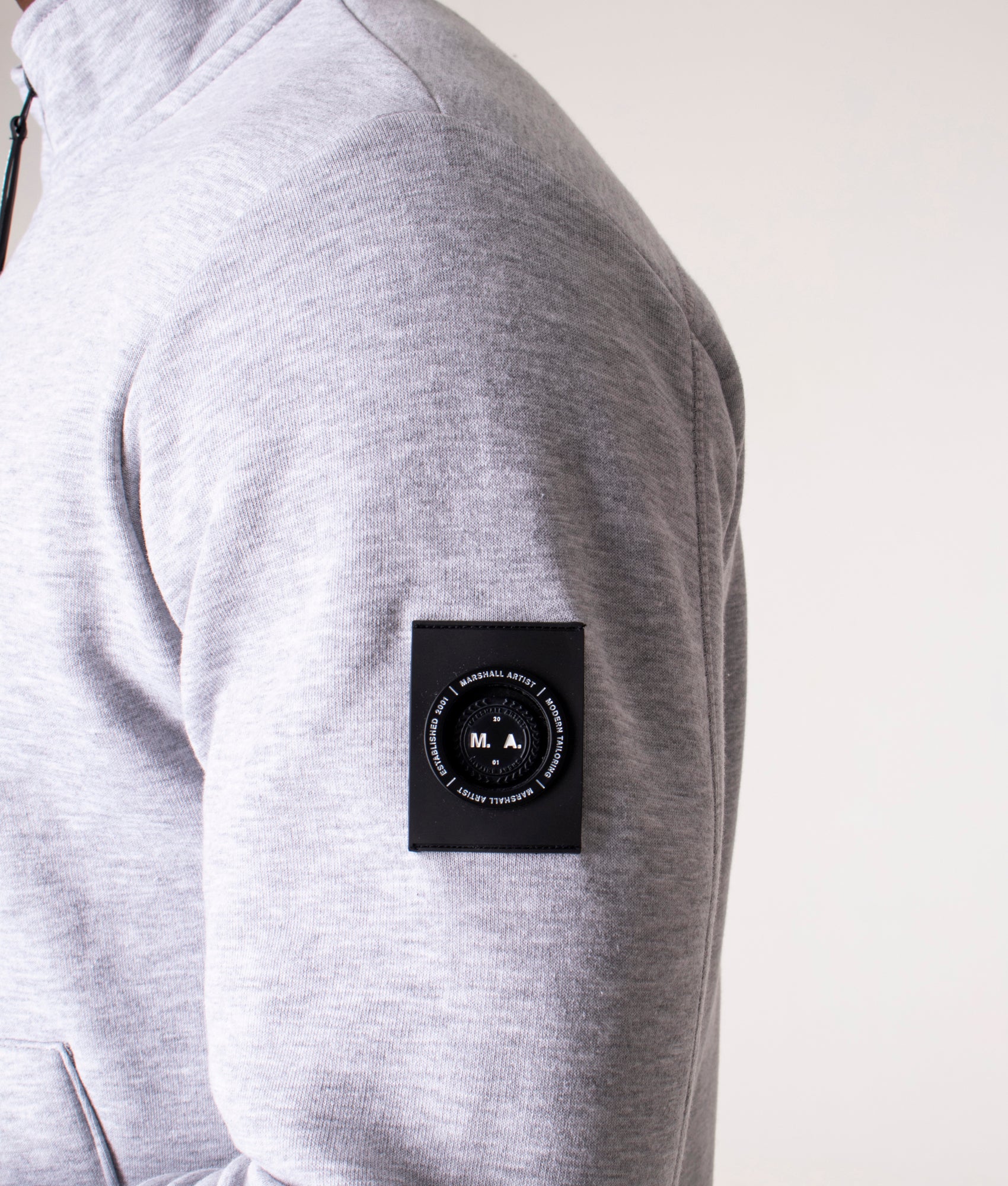 Quarter-Zip-Siren-Sweatshirt-Core-Grey-Marl/Black-Zip-Marshall-Artist-EQVVS