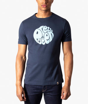 Gillespie-Logo-T Shirt-Navy/Sky-Blue-Pretty-Green-EQVVS