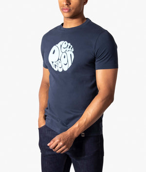 Gillespie-Logo-T Shirt-Navy/Sky-Blue-Pretty-Green-EQVVS