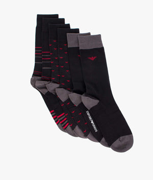 Three-Pack-Knitted-Socks-Set-Nero/Rossa-Emporio-Armani-EQVVS
