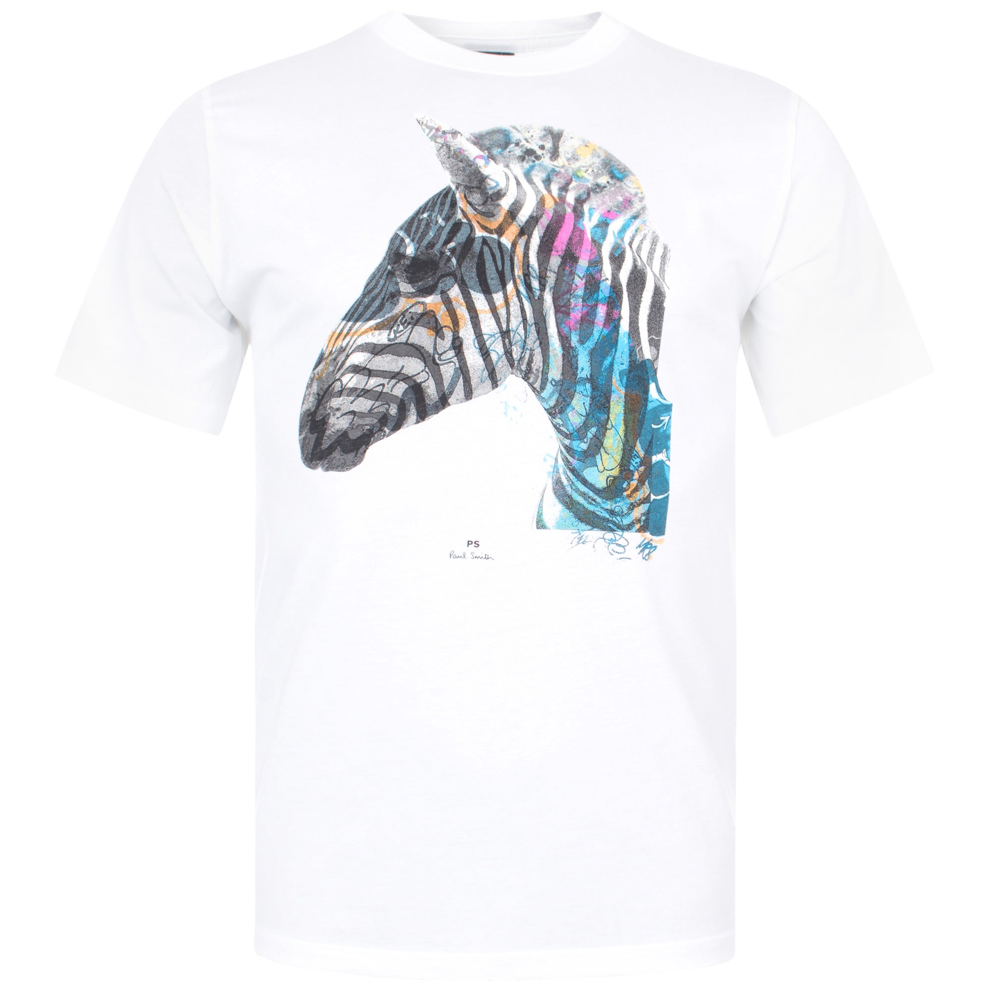 Regular Fit Graffiti zebra t-shirt in white
