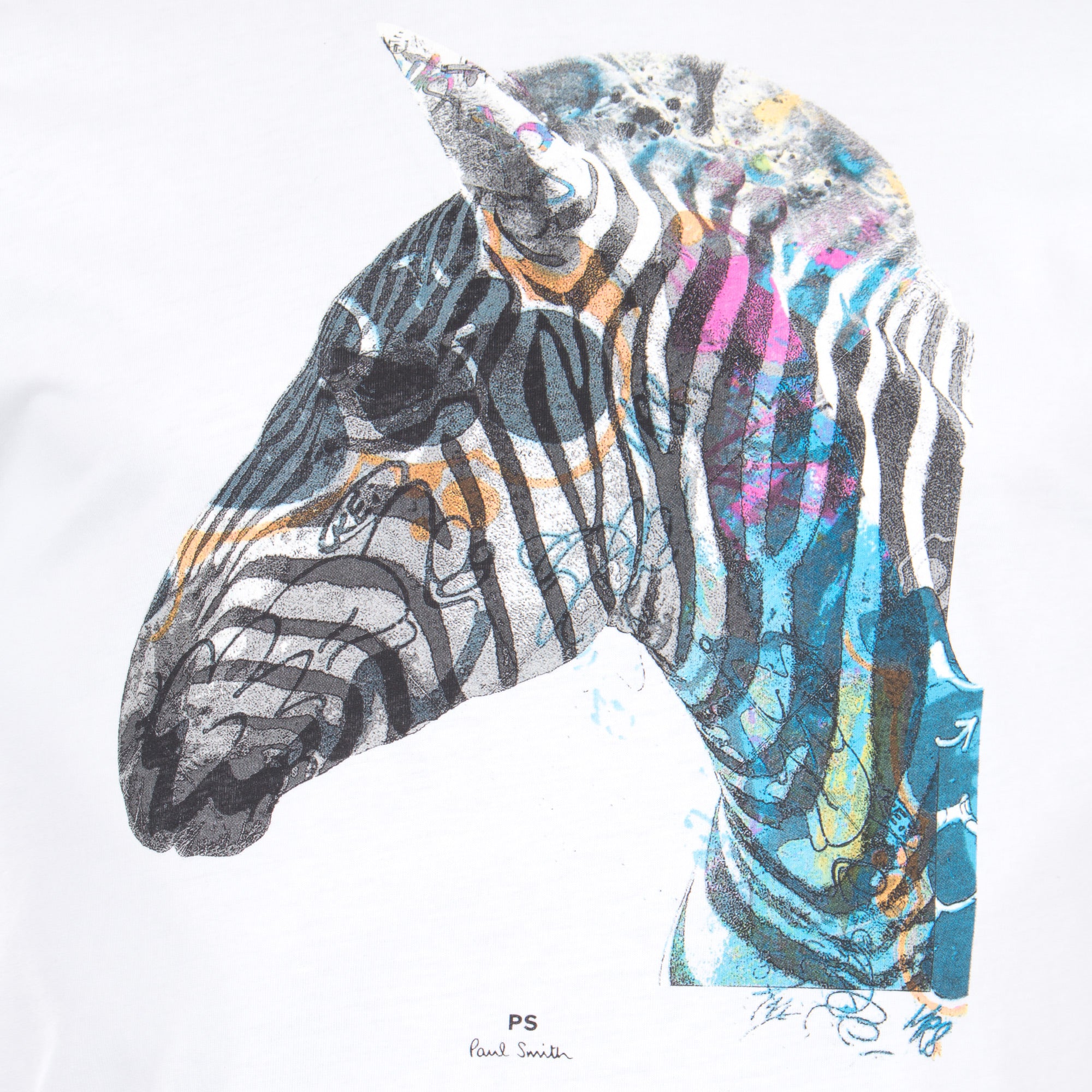 Regular Fit Graffiti zebra t-shirt in white