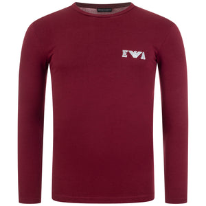 Slim-Fit-Loungewear-T-Shirt-Burgundy-Emporio-Armani-EQVVS