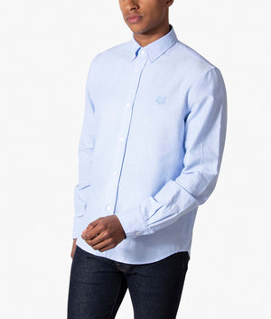 Tiger-Crest-Button-Down-Shirt-Light-Blue-Kenzo-EQVVS