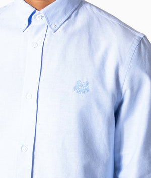 Tiger-Crest-Button-Down-Shirt-Light-Blue-Kenzo-EQVVS