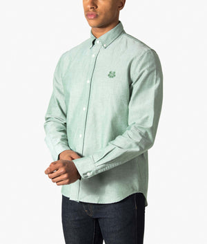 Tiger-Crest-Button-Down-Shirt-Green-Kenzo-EQVVS
