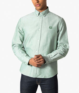 Tiger Crest Button Down Shirt Green KENZO EQVVS
