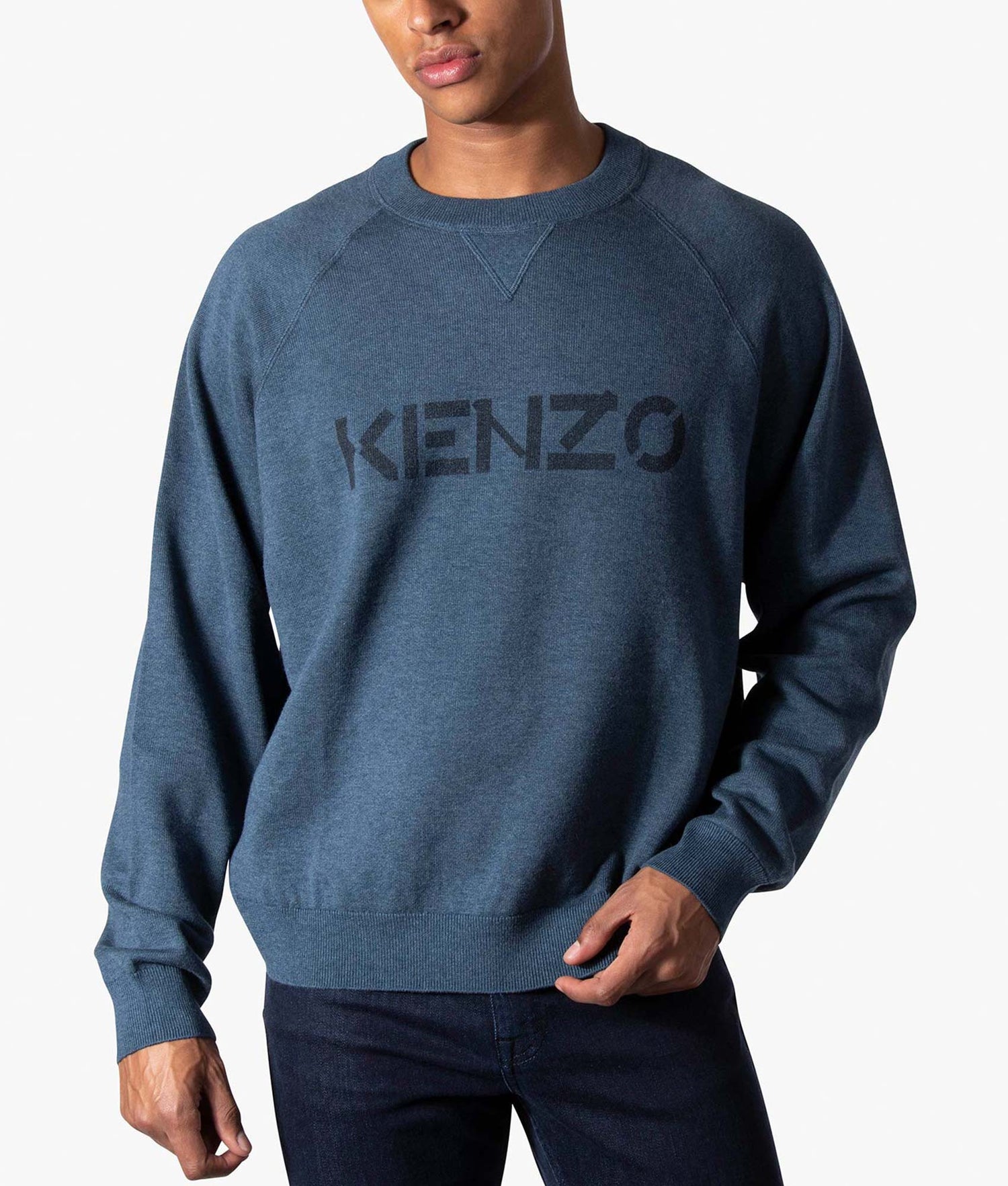 Logo Seasonal Print Jumper Midnight Blue | KENZO | EQVVS