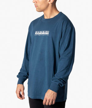 S-Box-Long-Sleeve-Top-Blue-French-Napapijri-EQVVS