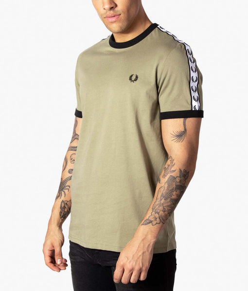 Taped Ringer T-Shirt Sage | Fred Perry | EQVVS
