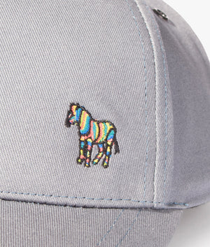Zebra-Logo-Cotton-Baseball-Cap-Petrol-Grey-PS-Paul-Smith