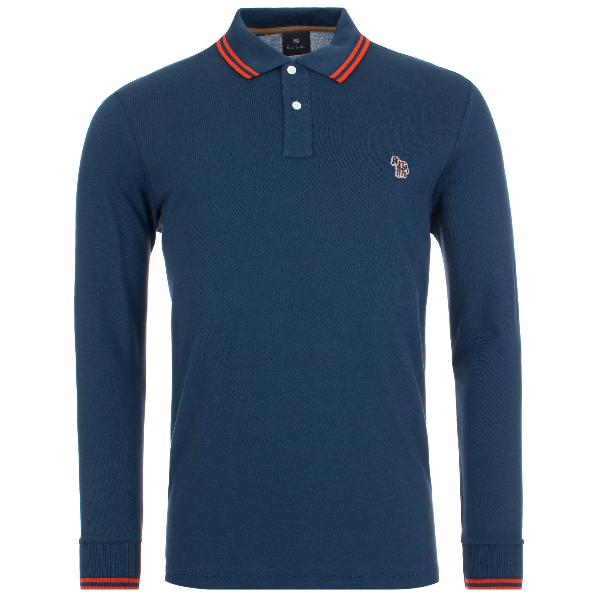 Regular Fit Long Sleeve Tipped Zebra Polo