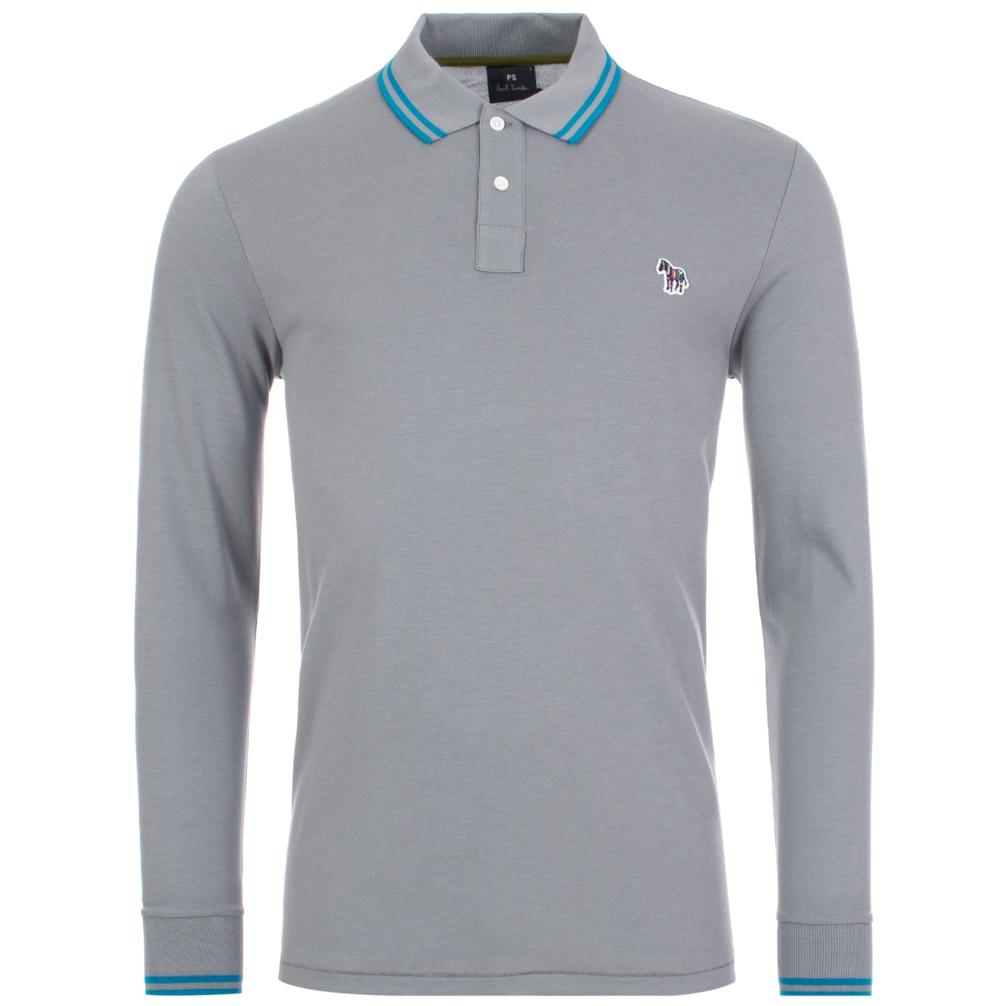 Regular Fit Long Sleeve Tipped Zebra Polo