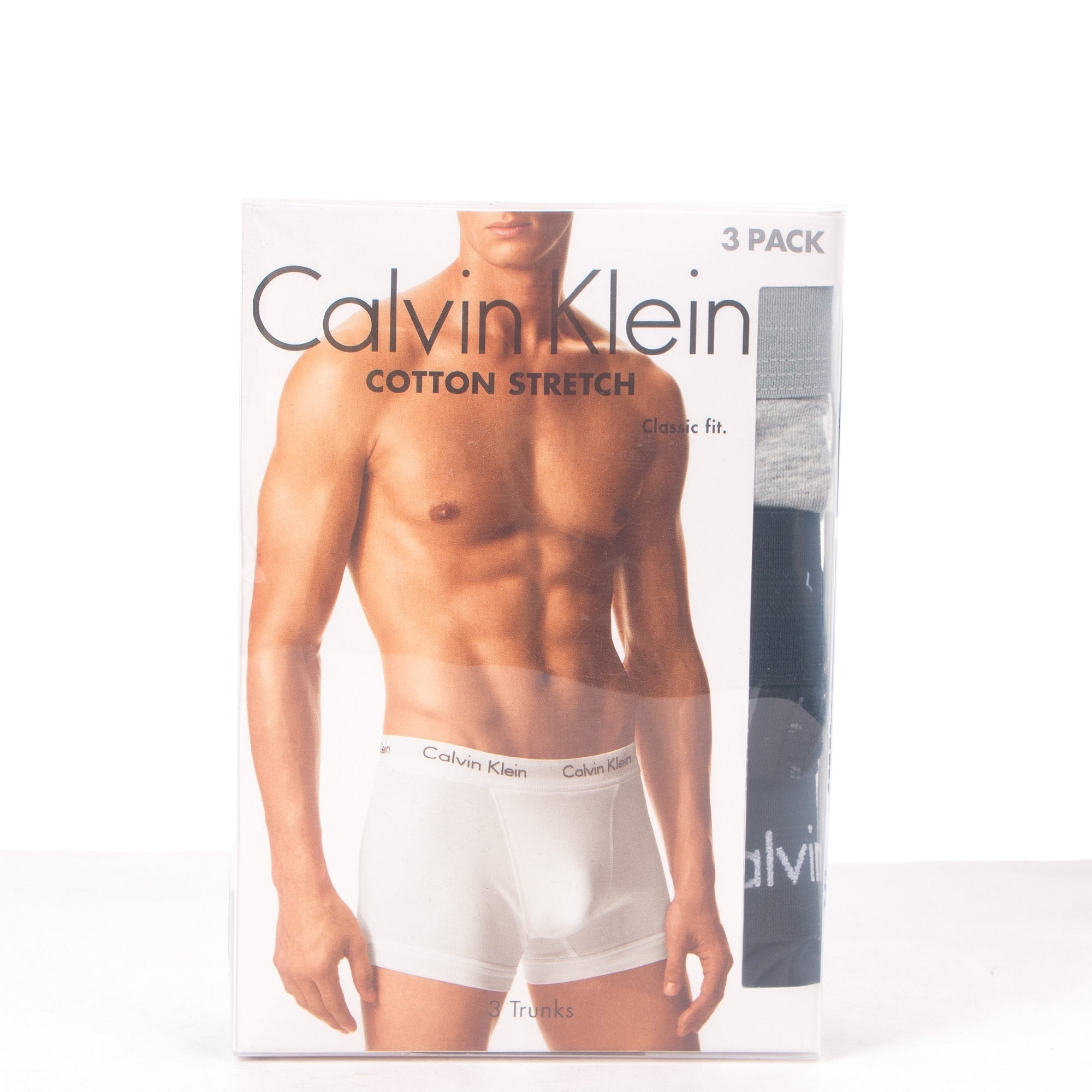 Three-Pack-of-Cotton-Stretch-Trunks-Black/Grey-Heather/Subdued-Logo-Calvin-Klein-EQVVS