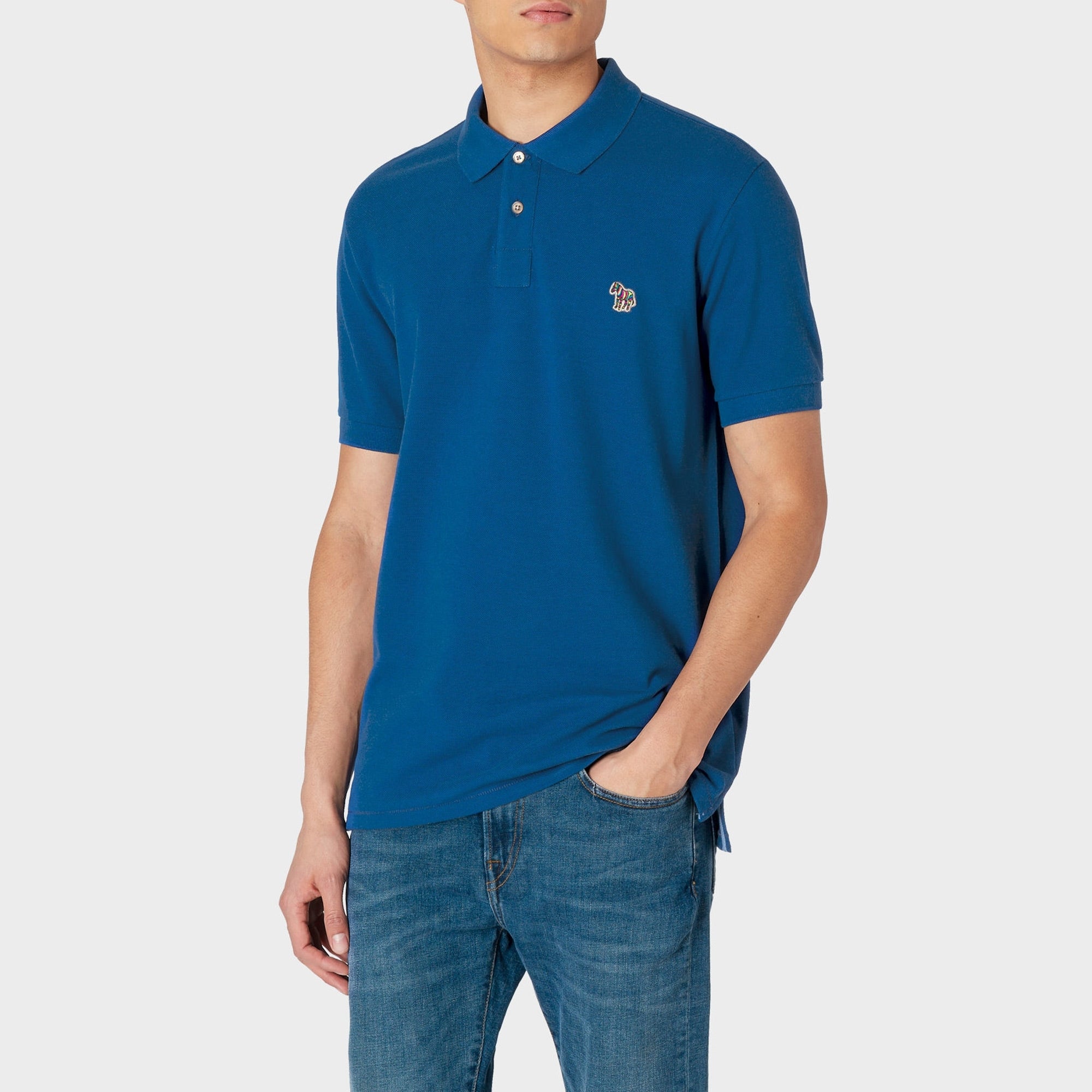 Regular Fit Zebra Short Sleeve Polo Shirt