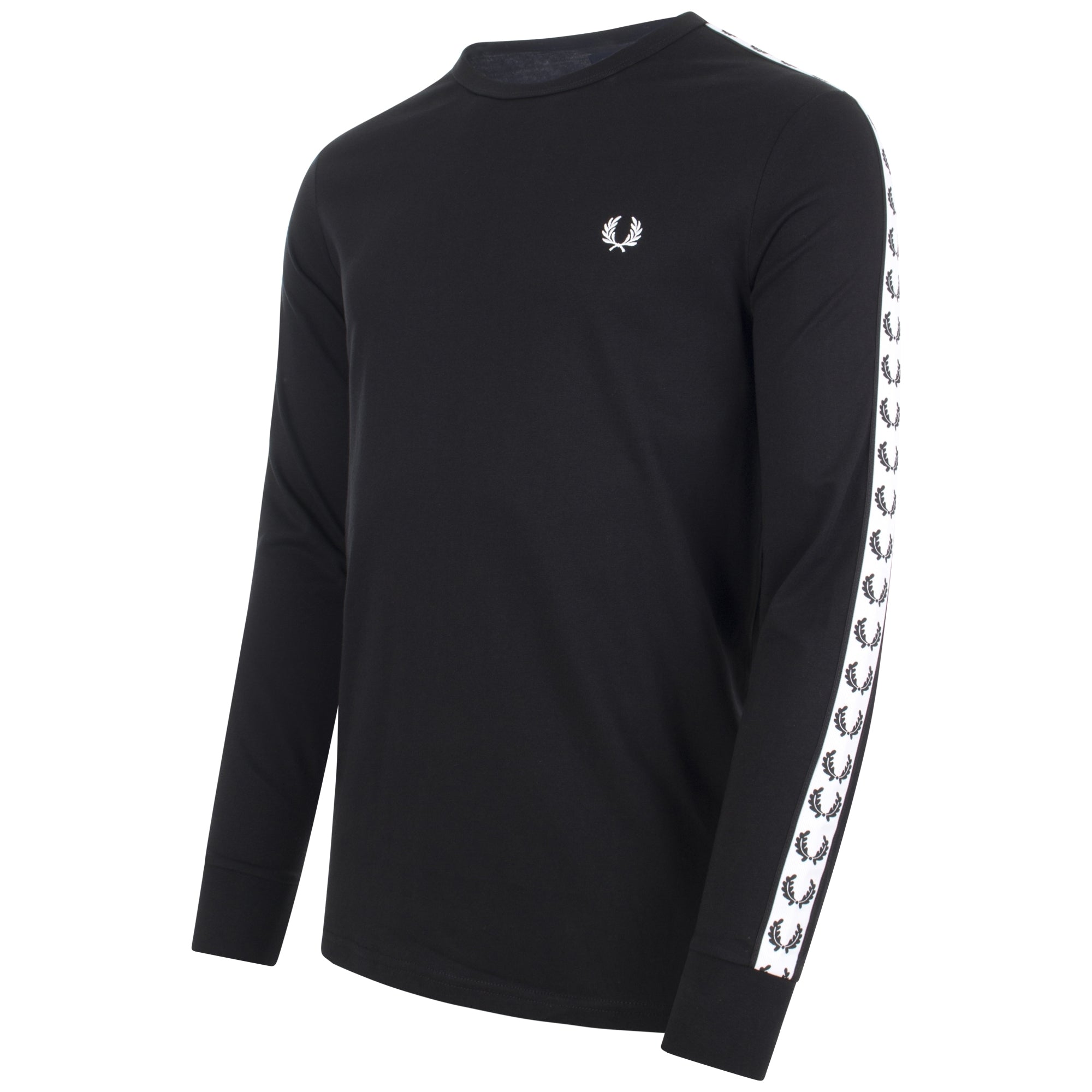 Long Sleeve Taped Ringer T-Shirt Black | Fred Perry | EQVVS