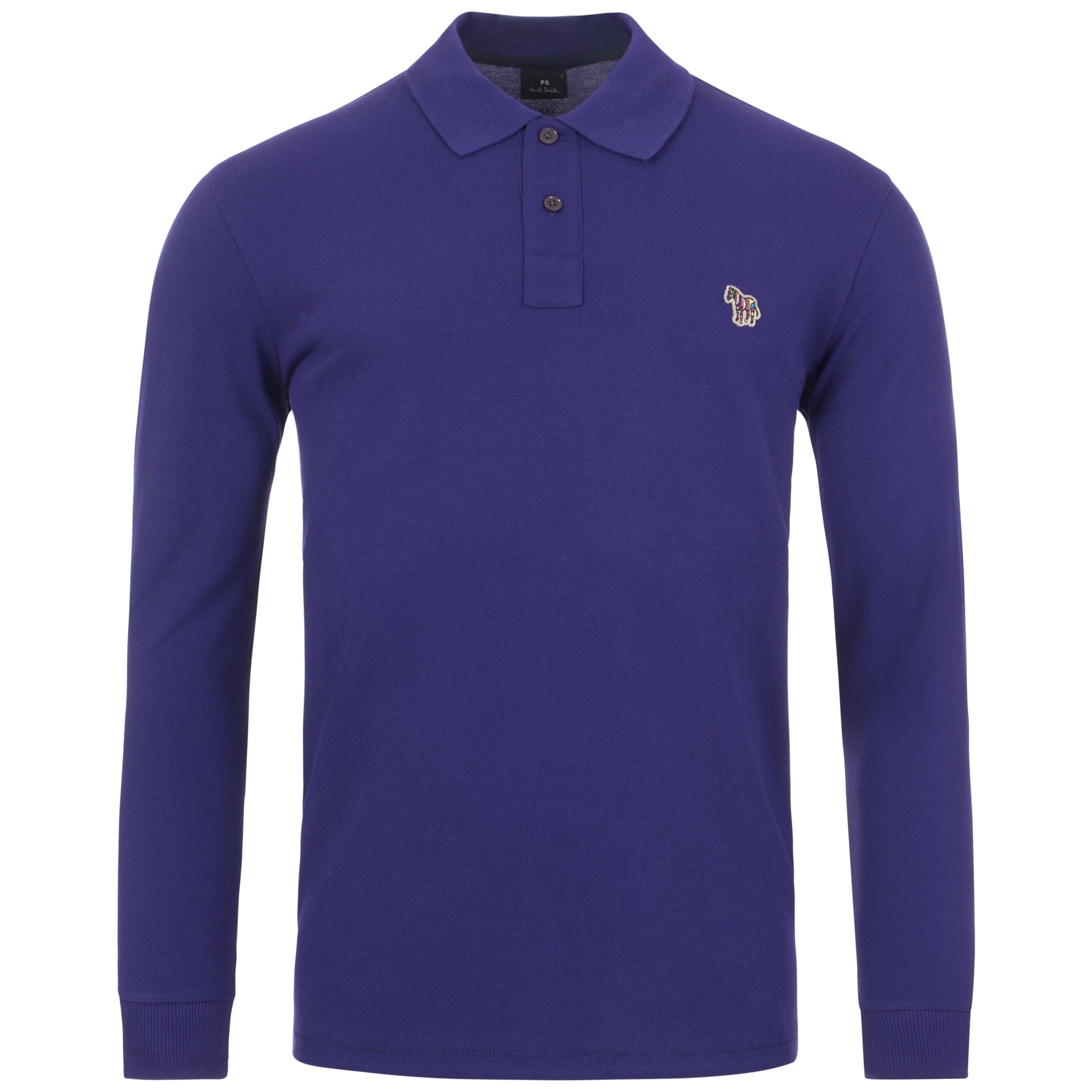 Regular Fit Long Sleeve Zebra Logo Polo
