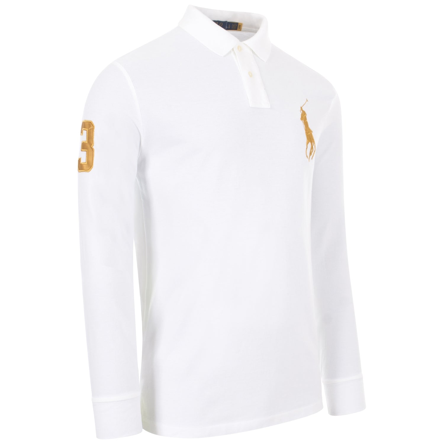 Long Sleeve Big Pony Piqué Polo Shirt White Polo Ralph Lauren