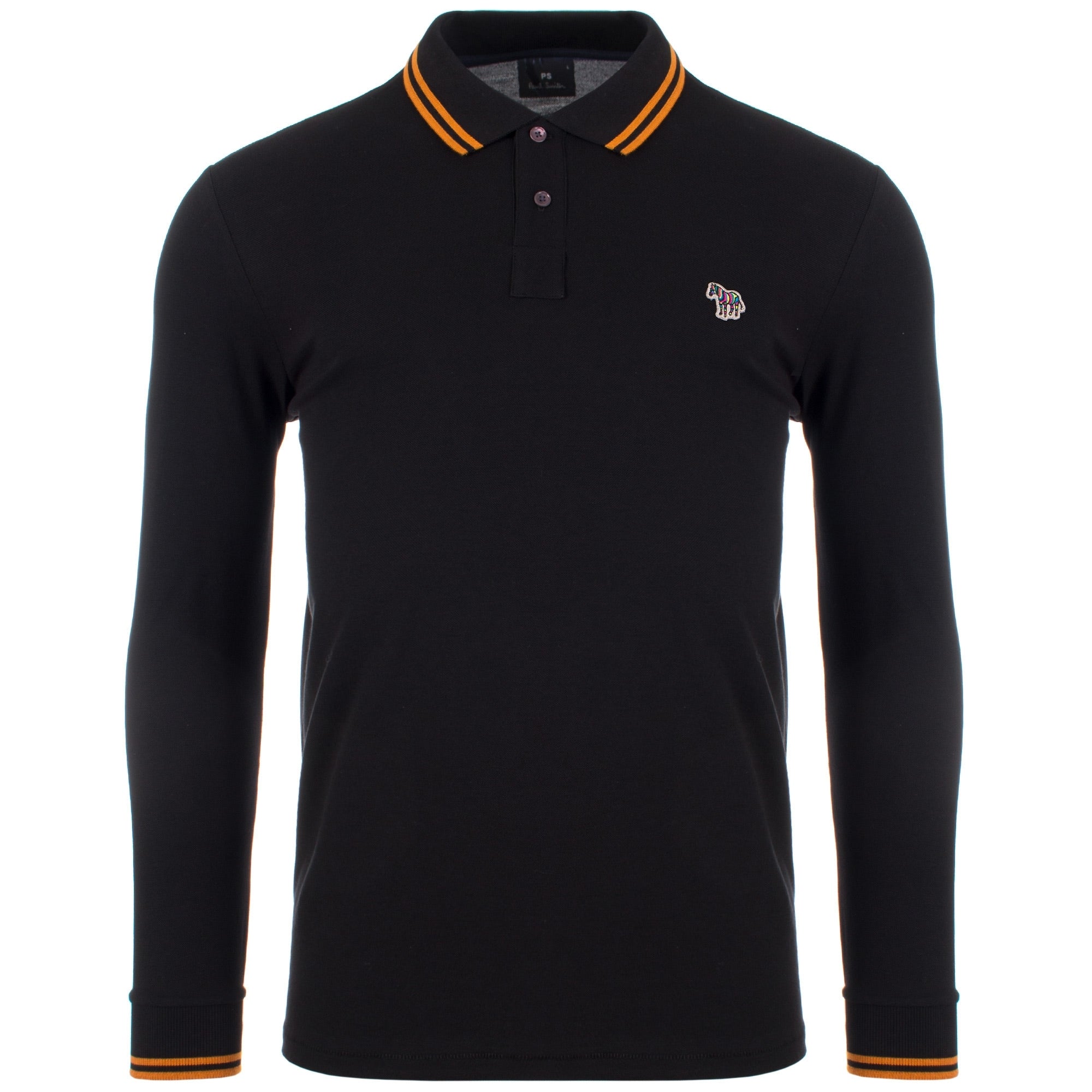Regular Fit Long Sleeve Tipped Zebra Polo