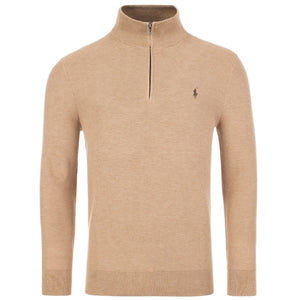 Half-Zip-Pima-Cotton-Jumper-Camel-Melange-Polo-Ralph-Lauren-EQVVS