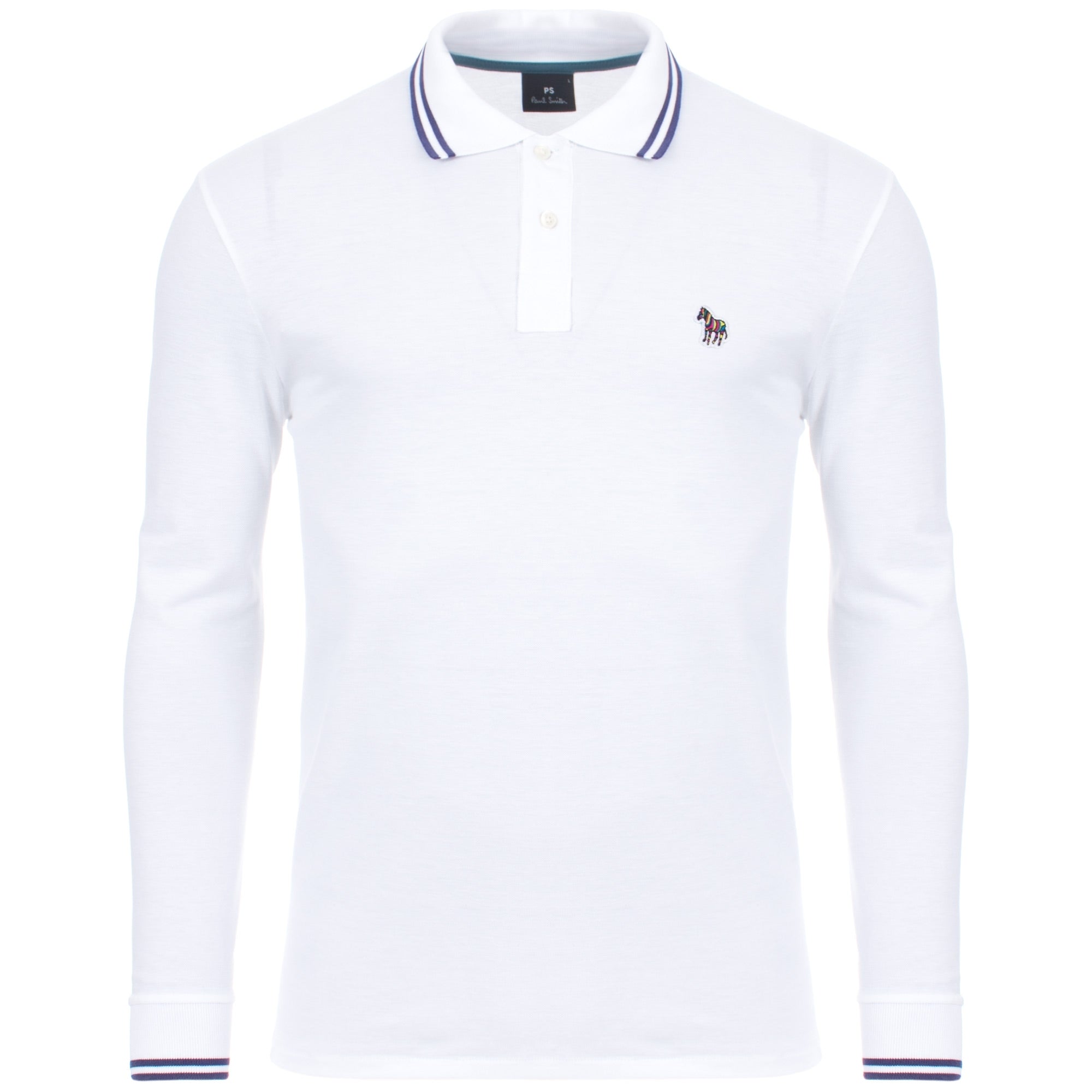 Regular Fit Long Sleeve Tipped Zebra Polo