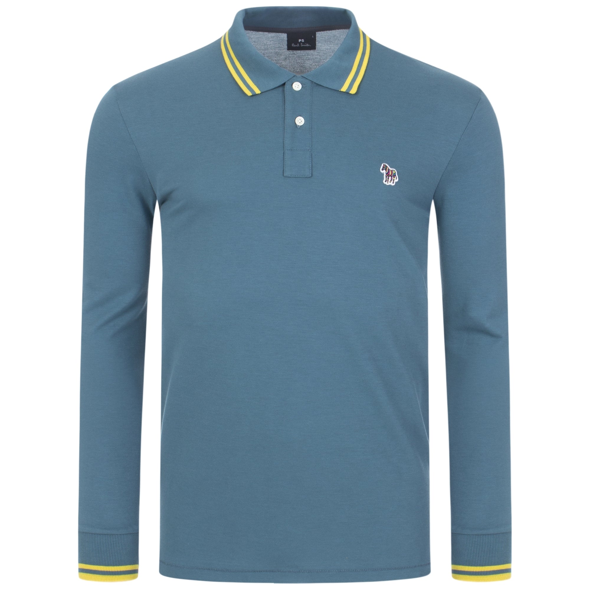 Regular Fit Long Sleeve Tipped Zebra Polo