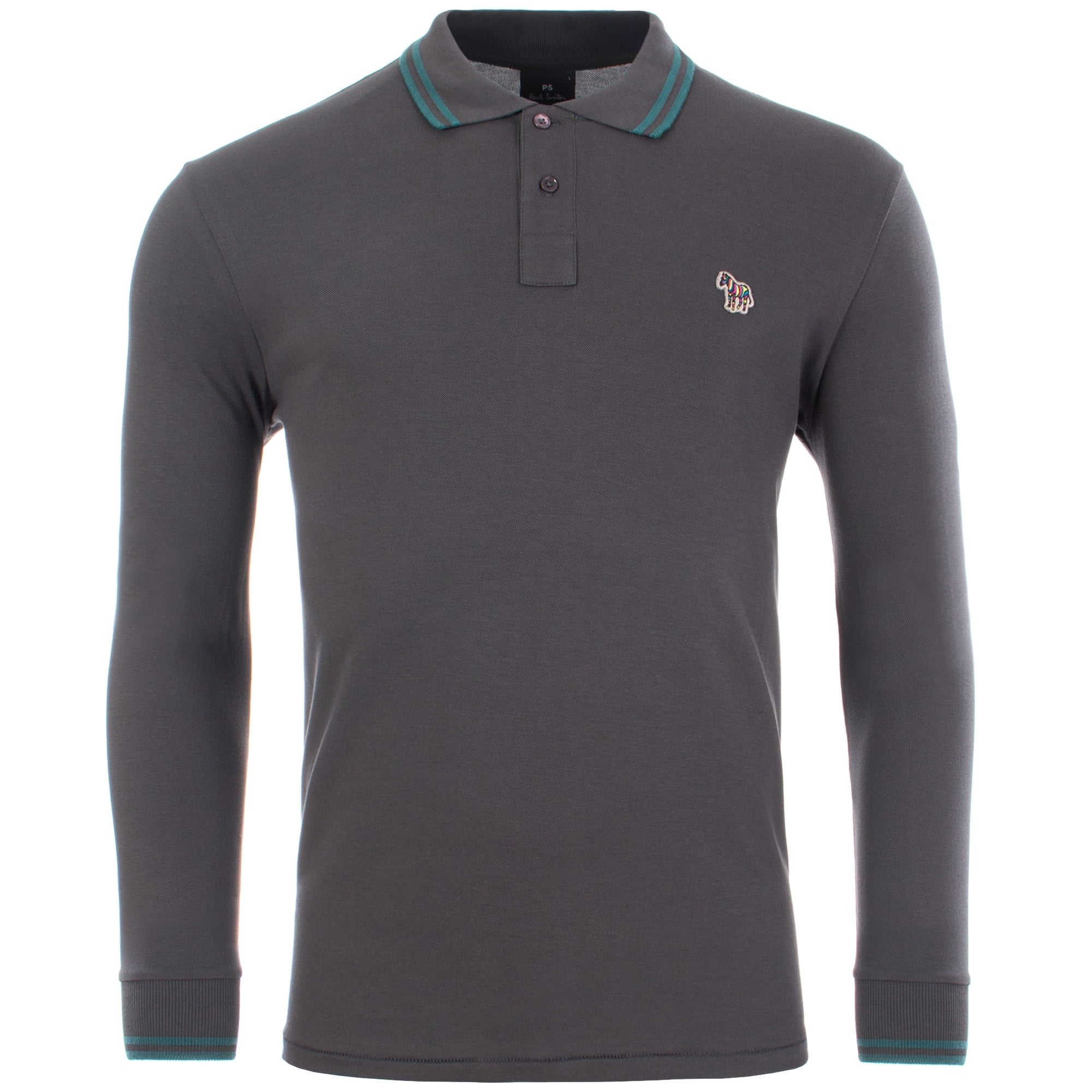 Regular Fit Long Sleeve Tipped Zebra Polo