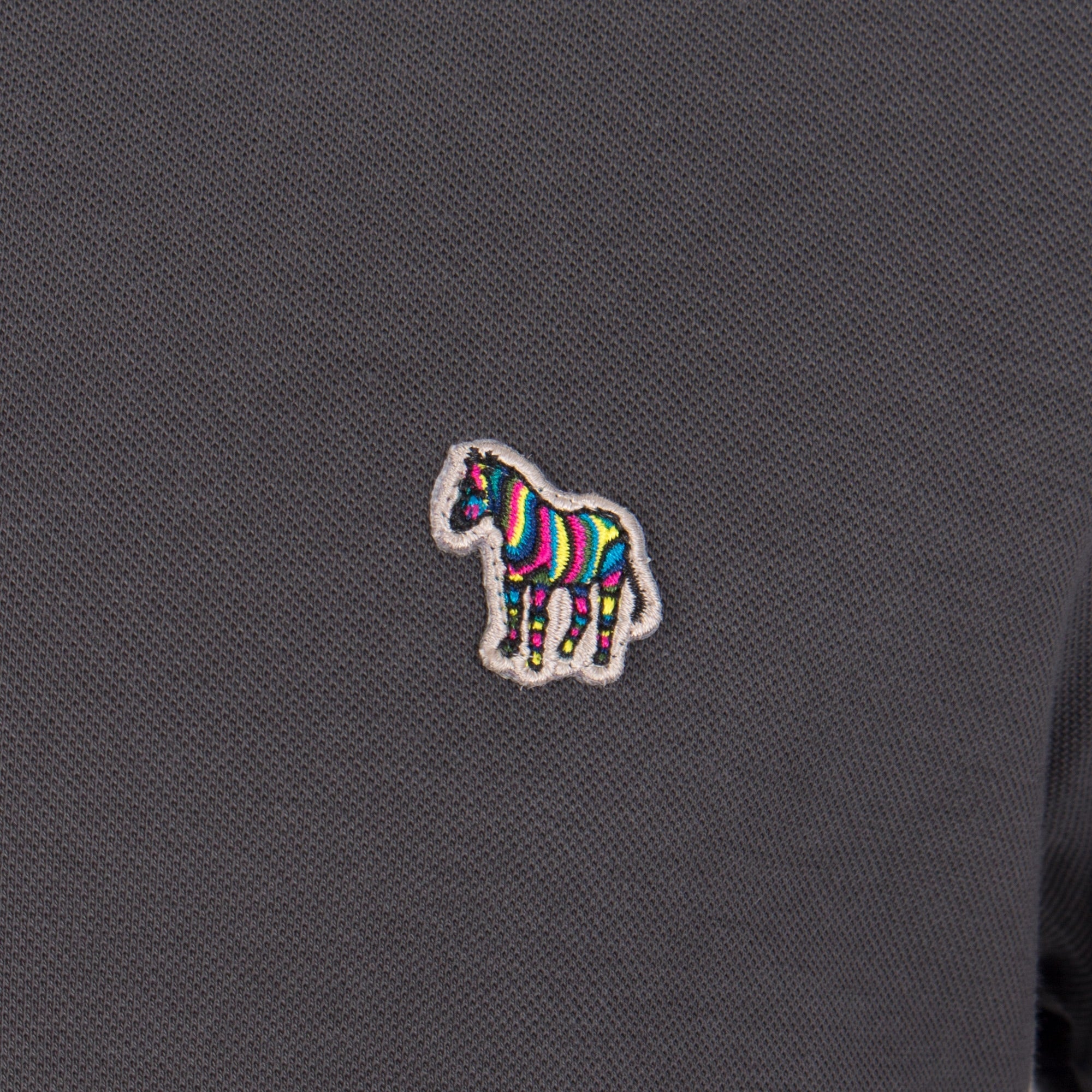 Regular Fit Long Sleeve Tipped Zebra Polo